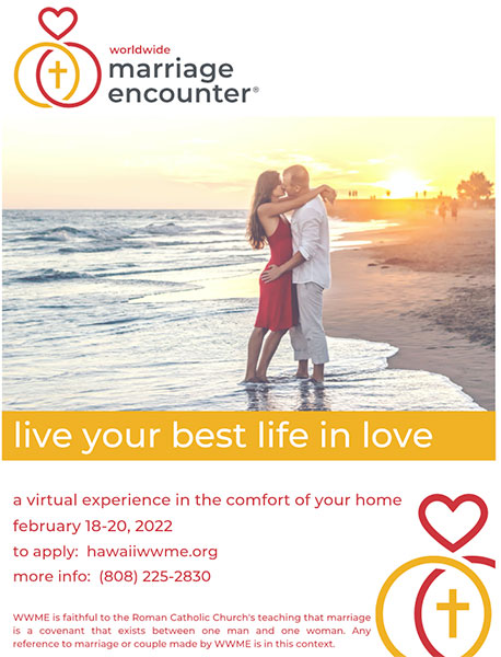 Marriage Encounter Weekend: A virtual experience in the comfort of your home. February 18-20, 2022